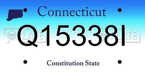 Q15338I Connecticut License Plate