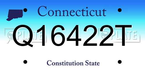Q16422T Connecticut License Plate