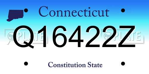 Q16422Z Connecticut License Plate