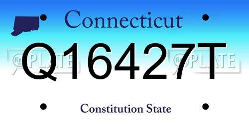 Q16427T Connecticut License Plate