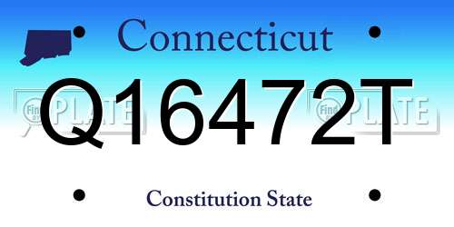 Q16472T Connecticut License Plate