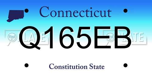 Q165EB Connecticut License Plate