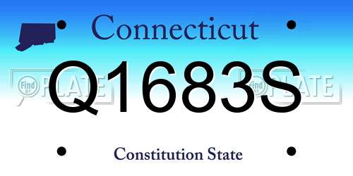 Q1683S Connecticut License Plate