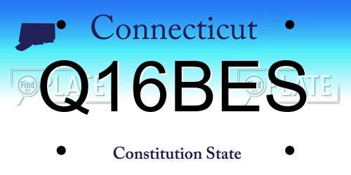 Q16BES Connecticut License Plate