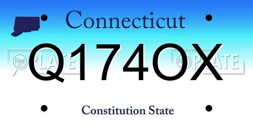 Q174OX Connecticut License Plate