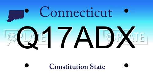 Q17ADX Connecticut License Plate