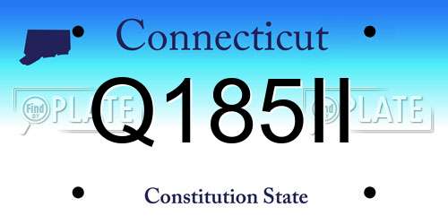 Q185II Connecticut License Plate