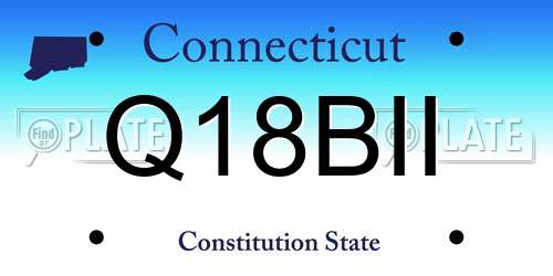 Q18BII Connecticut License Plate