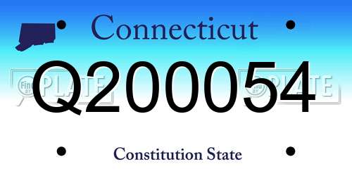 Q200054 Connecticut License Plate