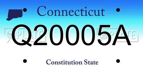 Q20005A Connecticut License Plate