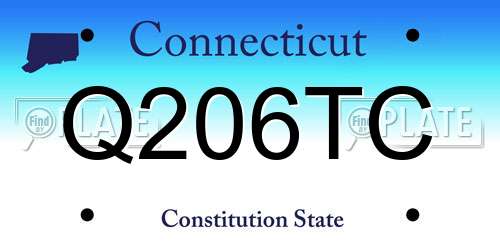 Q206TC Connecticut License Plate
