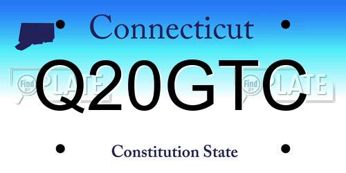 Q20GTC Connecticut License Plate
