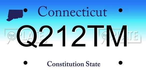Q212TM Connecticut License Plate