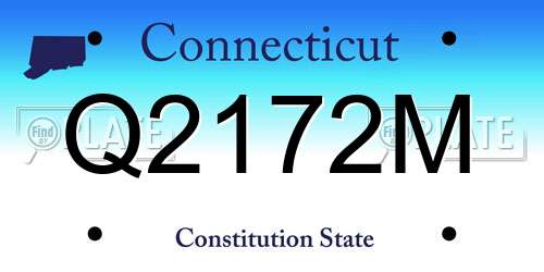 Q2172M Connecticut License Plate