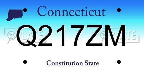 Q217ZM Connecticut License Plate
