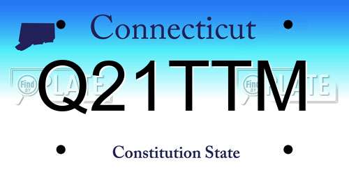 Q21TTM Connecticut License Plate