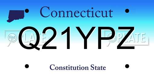 Q21YPZ Connecticut License Plate