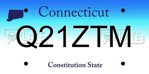 Q21ZTM Connecticut License Plate