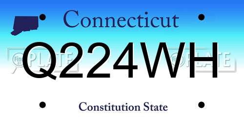Q224WH Connecticut License Plate