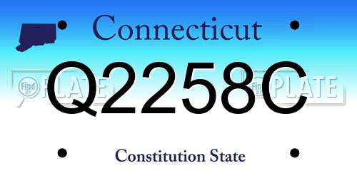 Q2258C Connecticut License Plate