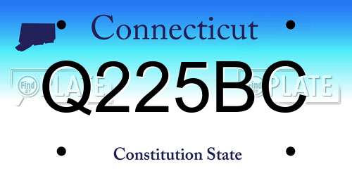 Q225BC Connecticut License Plate