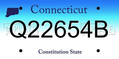 Q22654B Connecticut License Plate