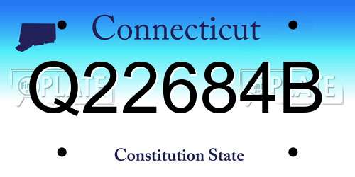 Q22684B Connecticut License Plate