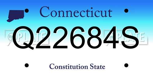 Q22684S Connecticut License Plate