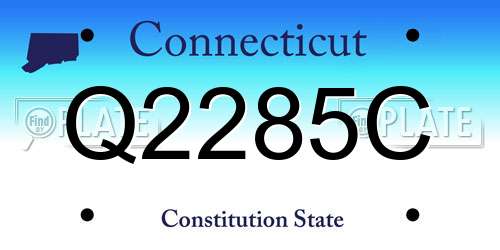 Q2285C Connecticut License Plate