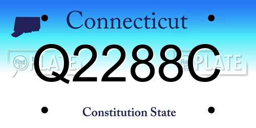 Q2288C Connecticut License Plate