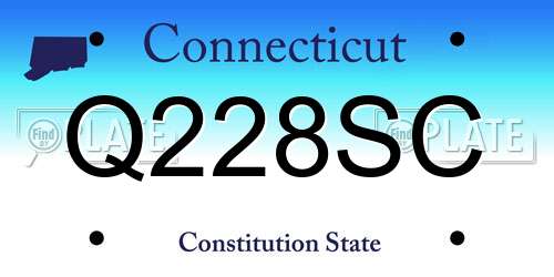 Q228SC Connecticut License Plate
