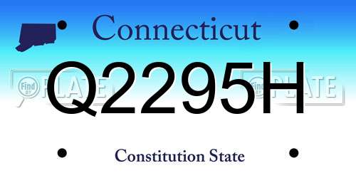 Q2295H Connecticut License Plate