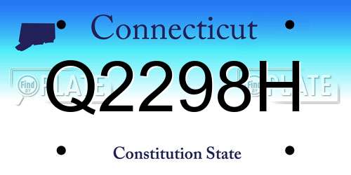 Q2298H Connecticut License Plate