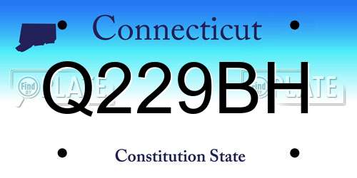 Q229BH Connecticut License Plate