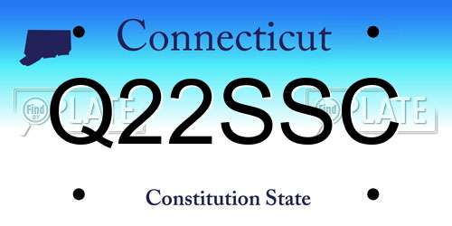 Q22SSC Connecticut License Plate