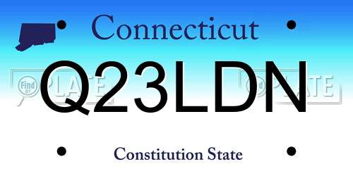 Q23LDN Connecticut License Plate