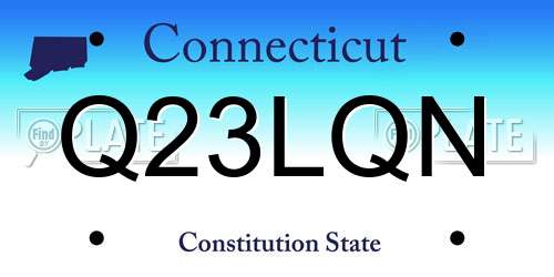 Q23LQN Connecticut License Plate