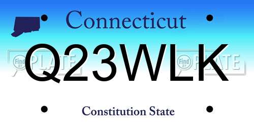 Q23WLK Connecticut License Plate