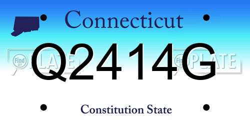 Q2414G Connecticut License Plate