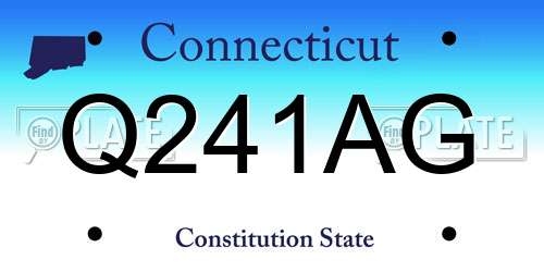 Q241AG Connecticut License Plate