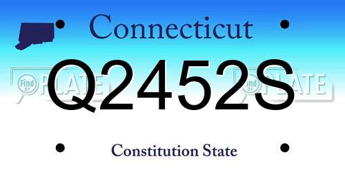 Q2452S Connecticut License Plate
