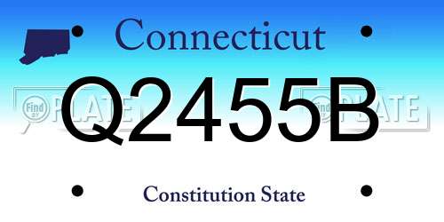 Q2455B Connecticut License Plate