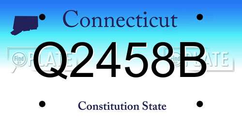 Q2458B Connecticut License Plate