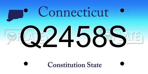 Q2458S Connecticut License Plate
