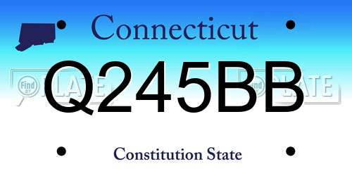 Q245BB Connecticut License Plate