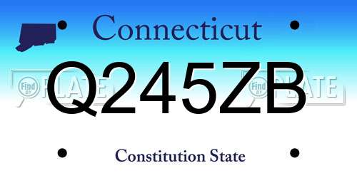 Q245ZB Connecticut License Plate
