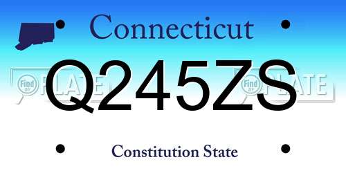 Q245ZS Connecticut License Plate
