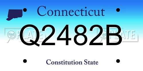 Q2482B Connecticut License Plate