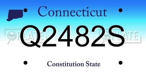 Q2482S Connecticut License Plate