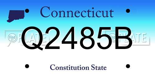 Q2485B Connecticut License Plate